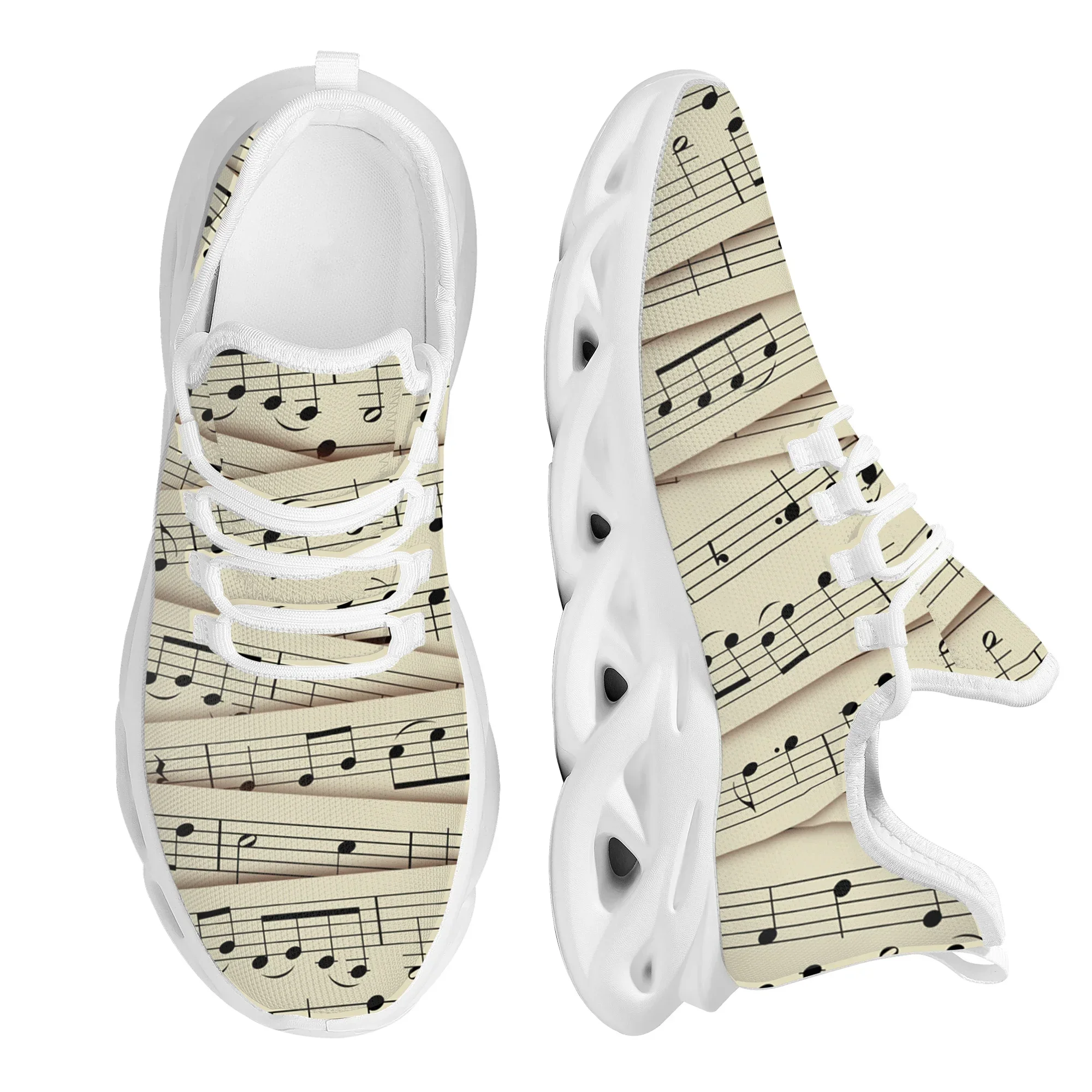 Piano Staves Comfortable Platform Shoes Music Casual Outdoor Trend Non-slip Walking Shoes Shock-absorbing Breathable Sneakers