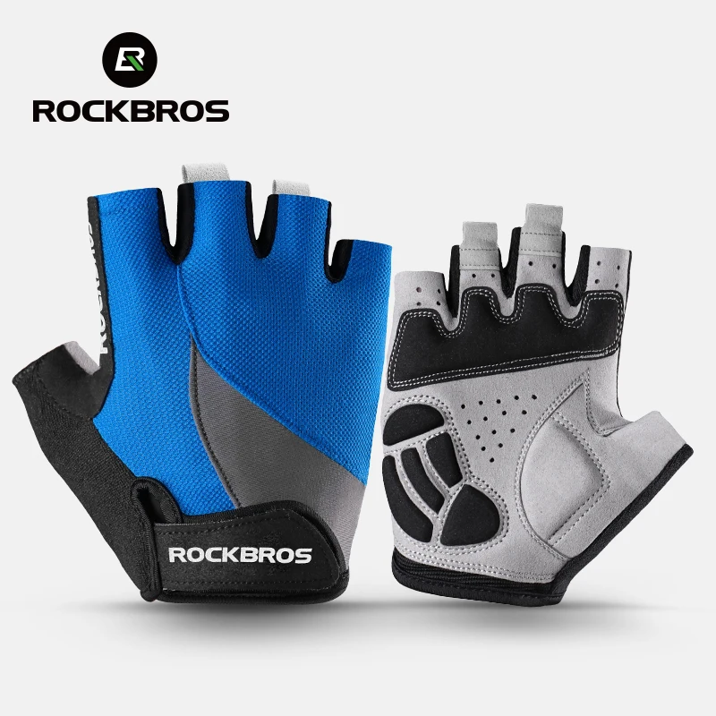 ROCKBROS Half Finger Bike Gloves MTB Road Spring Summer Breathable Shorts Bicycle Gloves Men Women Gel Padded Cycling Gloves 2