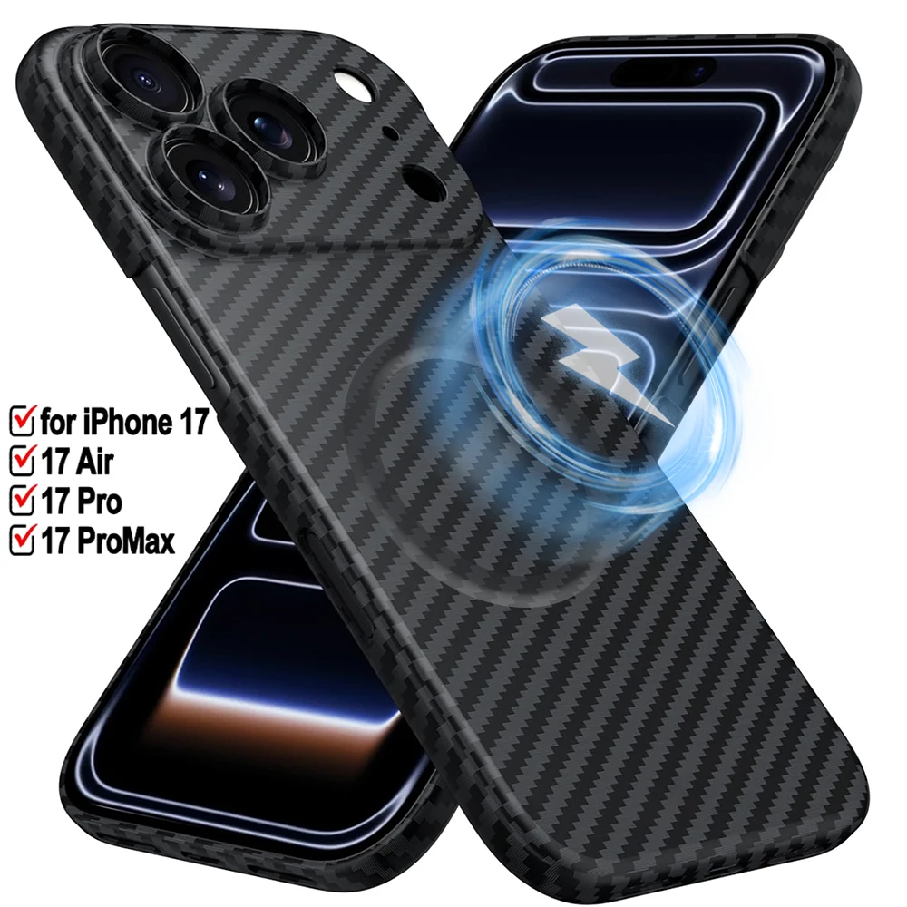 carbon fiber for iphone 17 pro case strong magnetic phone case slim thin smooth tpu bumper for iphone 17/17 pro/17 air/17 promax Carbon Fiber for IPhone 17 Pro Case Strong Magnetic Phone Case Slim Thin Smooth TPU Bumper for IPhone 17/17 Pro/17 Air/17 ProMax 1