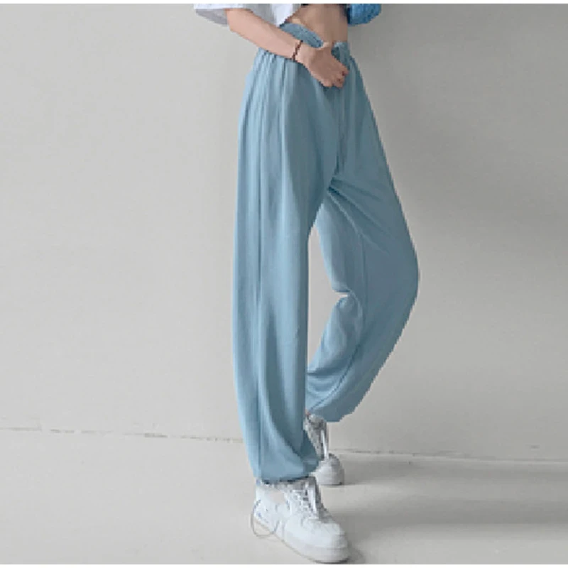 high waisted jeans 2022 New Women Loose Wide Leg Sweatpants Solid Oversize Trousers Soft High Waist Pants Korean Streetwear Casual Baggy Joggers capri shorts