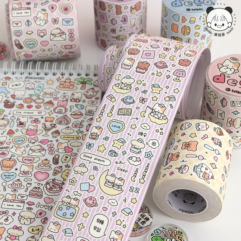 

6.5cm*5m Telado Graffiti Sticker Tape Goo Card Cartoon Dessert Cherry DIY Material Kpop Deco Photocard Album Diary Decoration