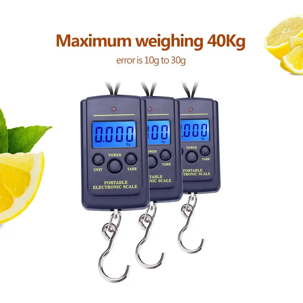 40kg x 10g Mini Digital for fishing Scale-Portable Electronic Weighting Tool for Travel, Hanging & Outdoor Use