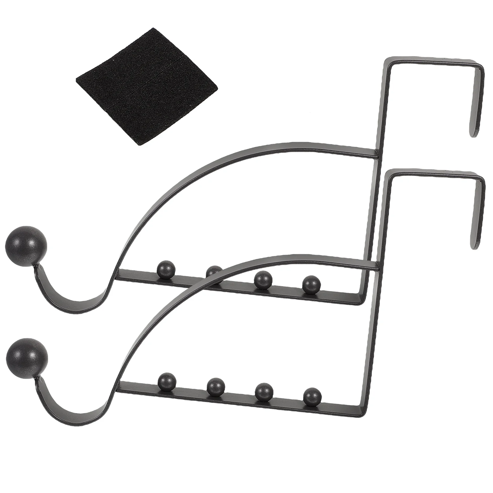 

2 Pcs Storage Hook behind The Door Convenient Punch-free Hanger for Hats Household Over Coat Rack Bathroom Carbon Steel Towels