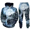 Retro Man Hoodies Sets Animal Wolf 3D Printed Men's Hoodies Pants Suit Harajuku Tracksuit Sportswear Cool 2 Piece Clothing Set 1