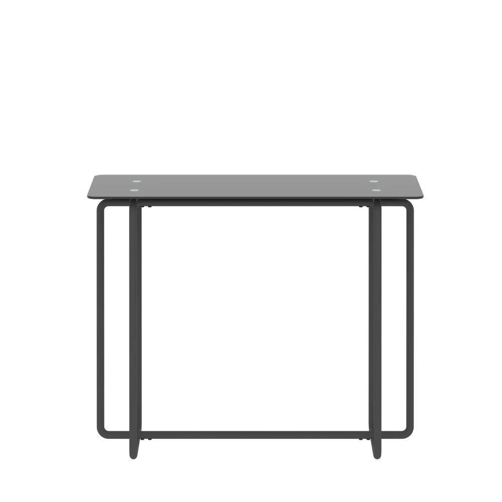 Single Layer Tempered Glass Porch Table - Black Leg Rectangular Console Table - Double Tempered Glass Tea Table 5