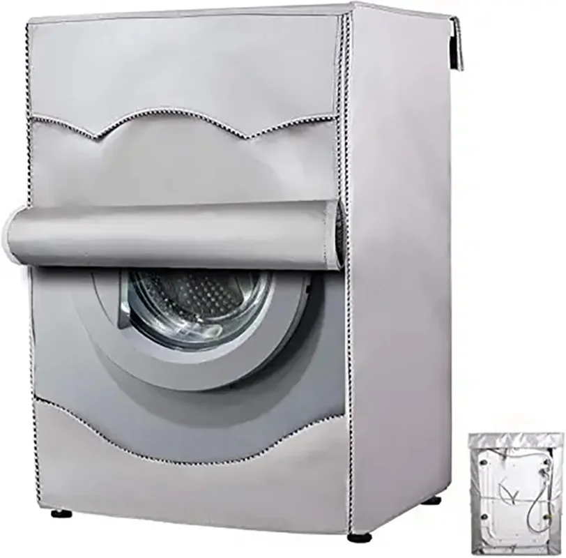 Washer-dryer cover Washing machine cover Polyester waterproof front load sunblock laundry silver coated dust cover