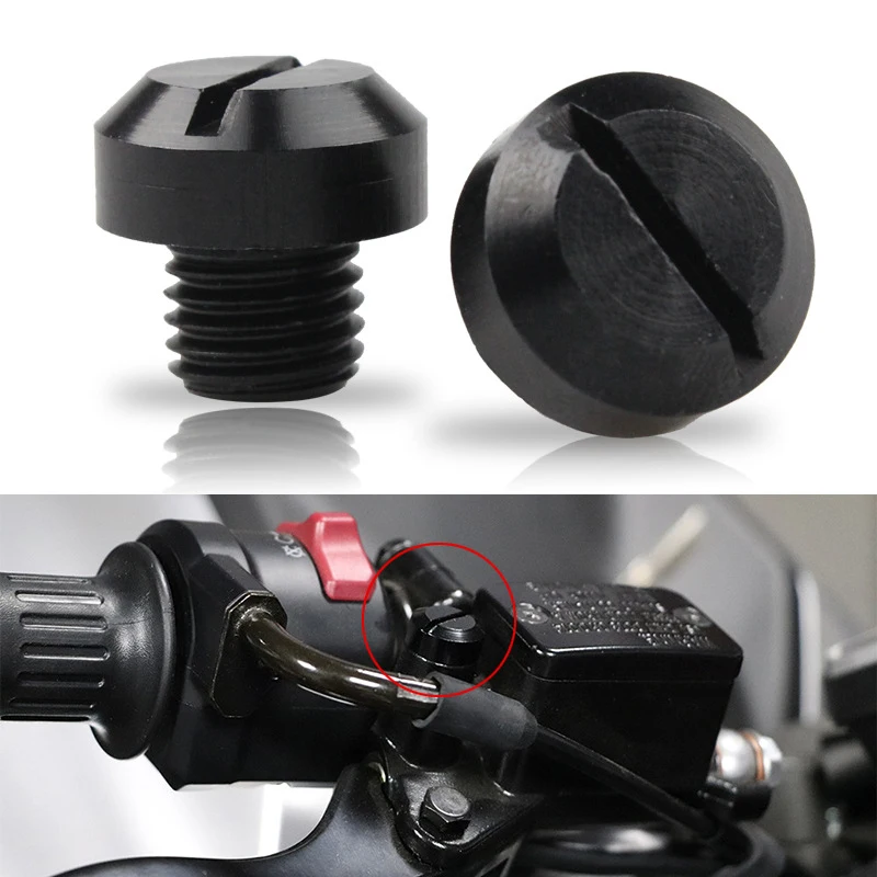 Motorcycle Mirror Plugs 2Pcs Anti-Rust Motorcycle CNC Aluminum M10 x 1.25 Rear view Mirror Hole Plugs Screws Rearview Mirror Holder
