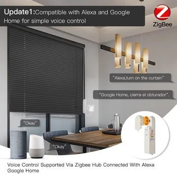 ZigBee Smart DIY Motorized Roller Blinds/Shades Drive Motor Hub Tuya Smart Life APP Alexa Google Home Voice Control 2