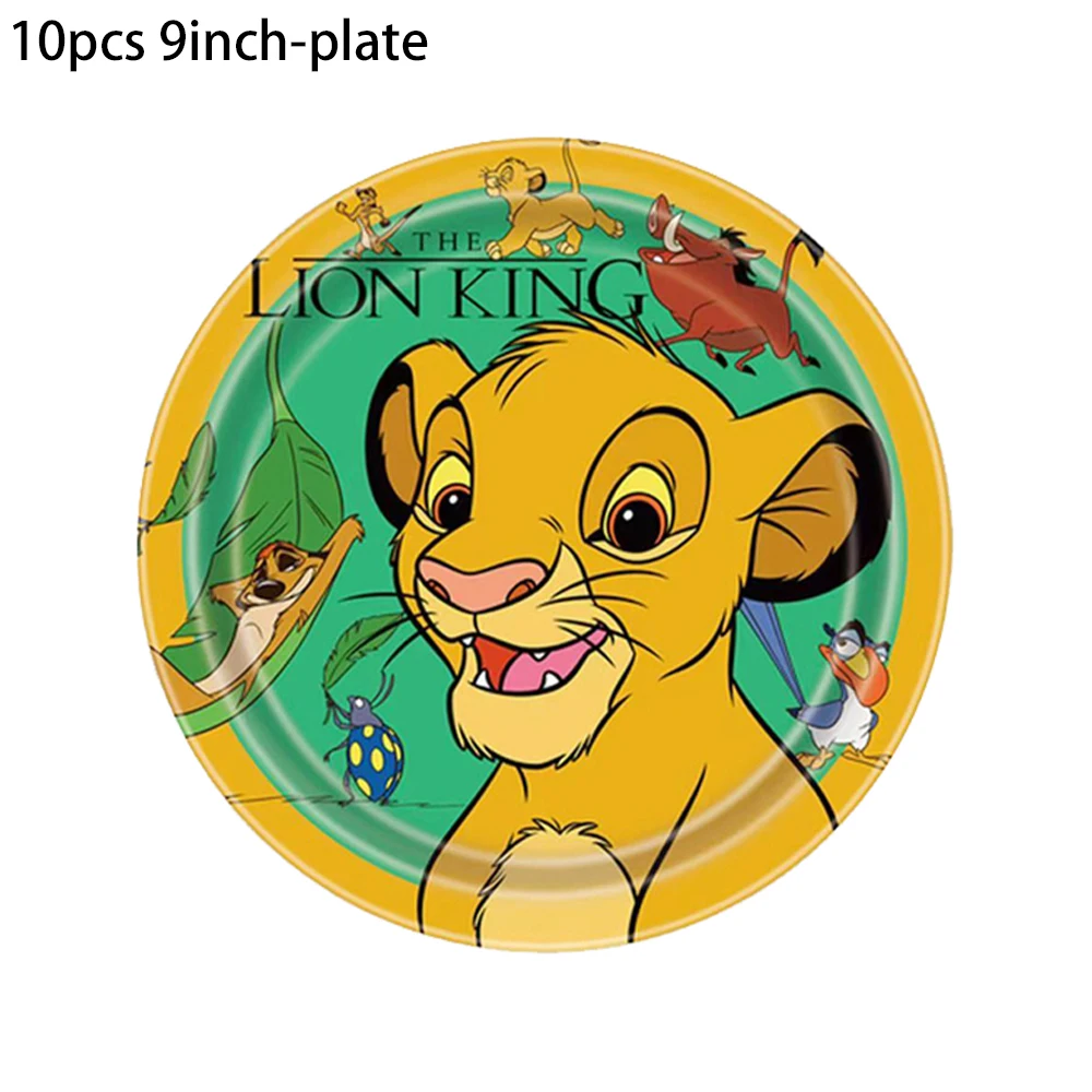 König der Löwen Simba Party Dekorationen Einweg geschirr Tasse Teller Serviette Tischdecke Kuchen Topper Banner für Kinder Party zubehör