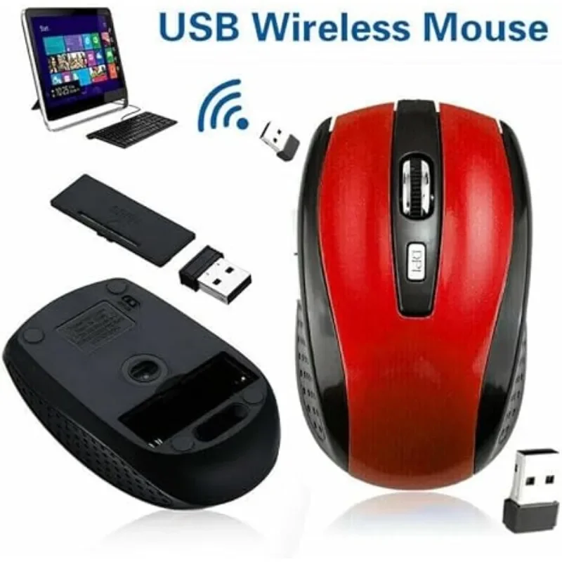 2.4GHz Wireless Mouse with USB Receiver Ergonomic Mouse with 1600 DPI Optical Resolution Compatible with Computer & Chromebook