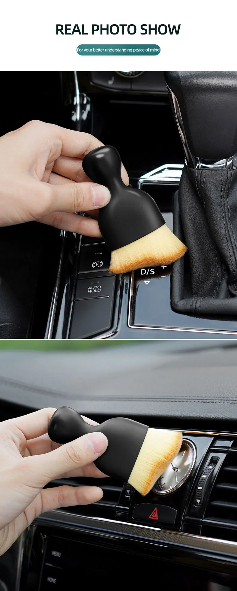 Auto Luft auslass Reinigungs bürste Auto Innen spalt Staub Kehren weiche Bürste Knopf Sitz lücke Auto wasch werkzeug Zubehör – Detail 10