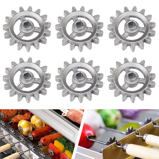 6Db Diy Automatikus Forgó Grill Gear Bbq Keret Fogaskerék Elektromos Motor Fogaskerékek Kültéri Piknik Barbecue Szerszám Kiegészítők