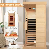 Sauna Room Indoor Far Infrared Saunas Home Canadian Hemlock 1420W Low-EMF Dry Saunas Single Person Spa with Oxygen Bar 2