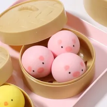 

Antistress Pressure Pig Ball Stress Relief Fidget Toys Cute Steamed Stuffed Bun Funny Squishy Stressball POP Its Squeeze Toy