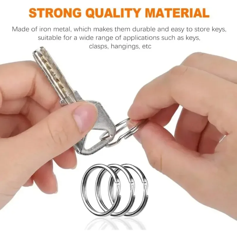 Stainless steel key ring 20/200pcs 25mm round flat split polished metal blank circle for DIY findings
