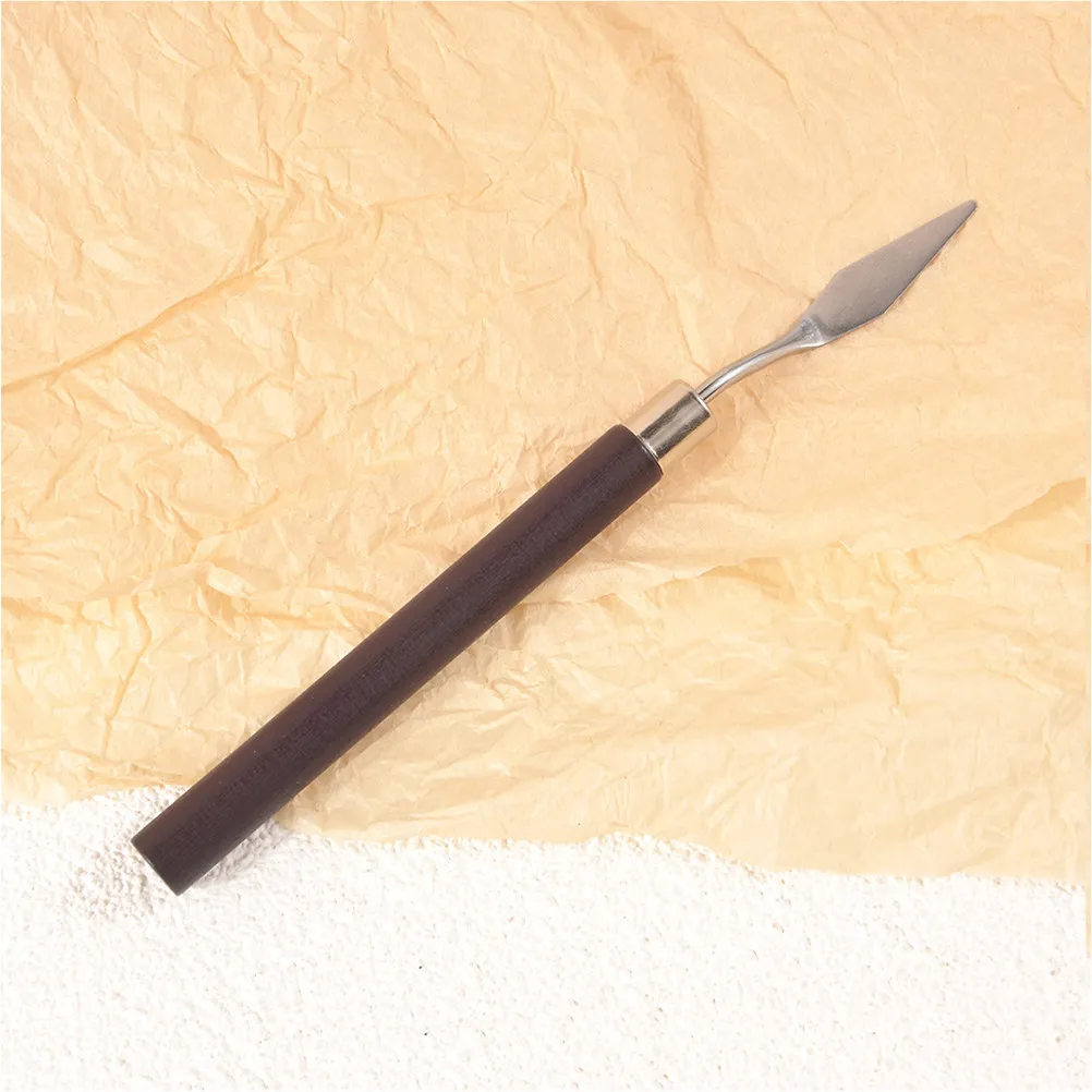 6Pcs 프리미엄 스테인레스 스틸 우드 믹싱 주걱 메이크업 파운데이션 네일 폴리쉬 안료 혼합 부드러운 표면 편안함