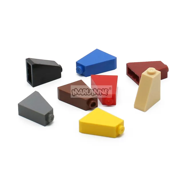 MARUMINE 50PCS 65 2x1x2 Slope Tile with Bottom Tube Building Blocks MOC Bricks Parts Compatible with 60481 Assembles Particles 3