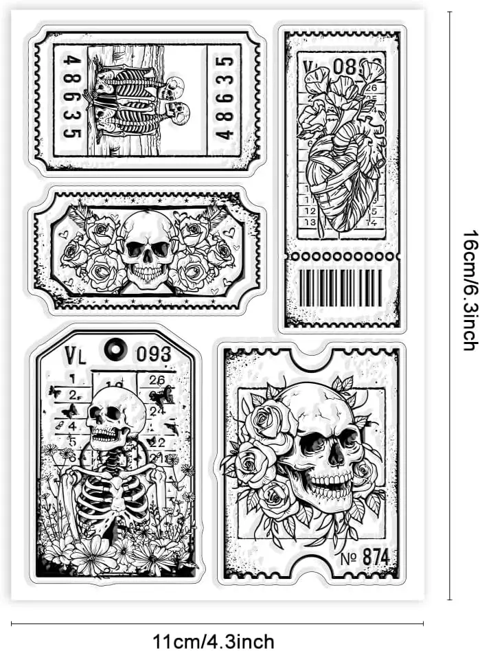 New Halloween label stamp Clear Stamp for Scrapbooking Transparent Silicone Rubber DIY Photo Album Decor