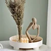 Modern Decorative Trays Home Decor Round Storage Tray Organizer Storage Box Table Vase Aromatherapy Stand Candlestick Stand 3