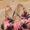 PatPat Family Matching Swimsuit All Over Coconut Tree Print Pink Swim Trunks Shorts and Spaghetti Strap One-Piece Swimsuit 3