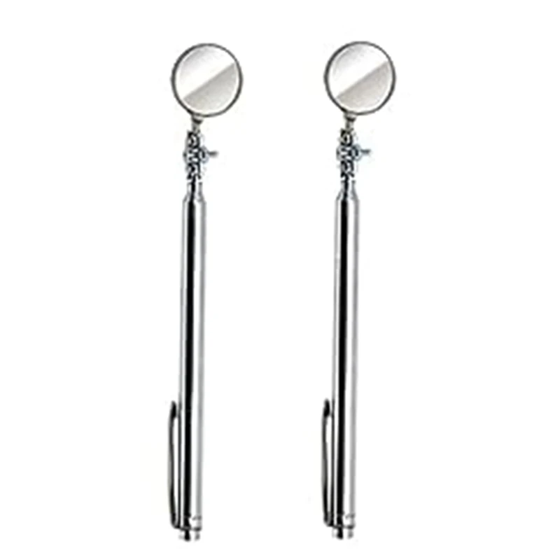 

Круглое телескопическое карманное зеркало для осмотра, диаметр 30 мм, длина расширенной ручки 4-1/2 дюйма до 18 дюймов (комплект из 2 шт.)