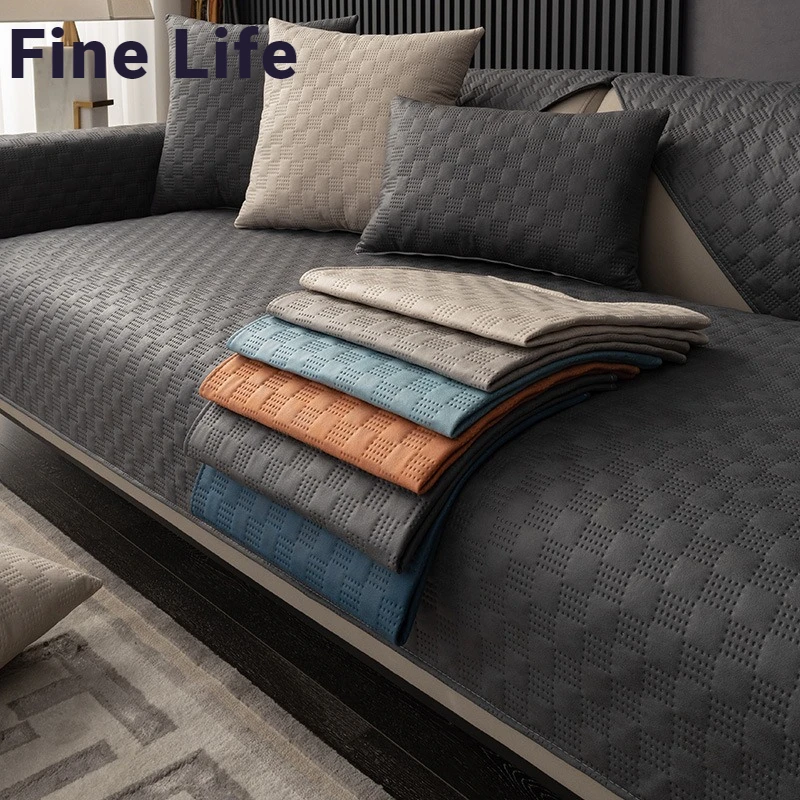 

Nordic Light Luxury Waterproof Leather Sofa Cover Universal Anti-slip L Shape Corner Couch Slipcover Protector for Living Room