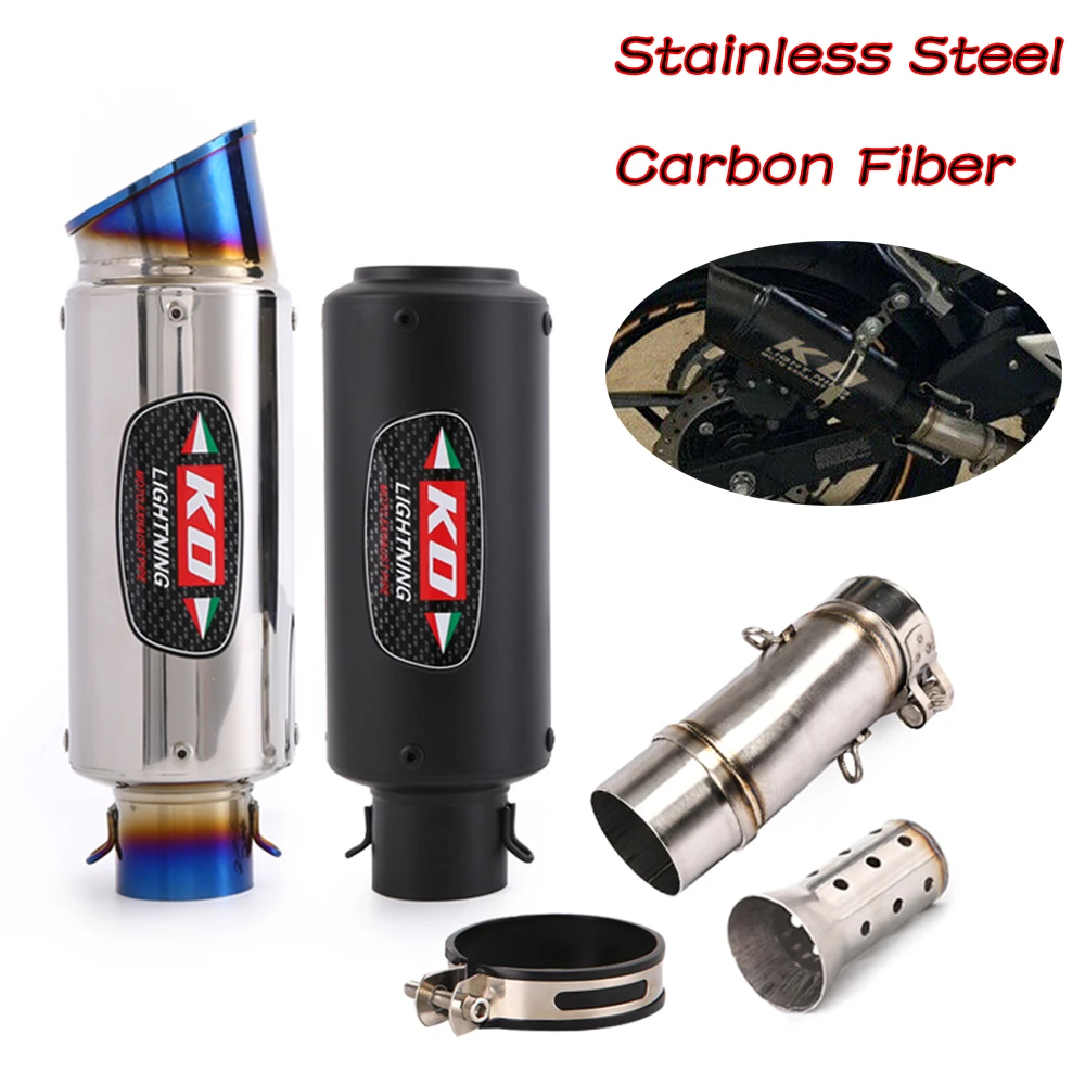 

Motorcycle Escape Exhaust Pipe Muffler Mid Link Pipe Slip On With DB Killer Stainless Steel For KAWASAKI NINJA 400 250 2017-2023