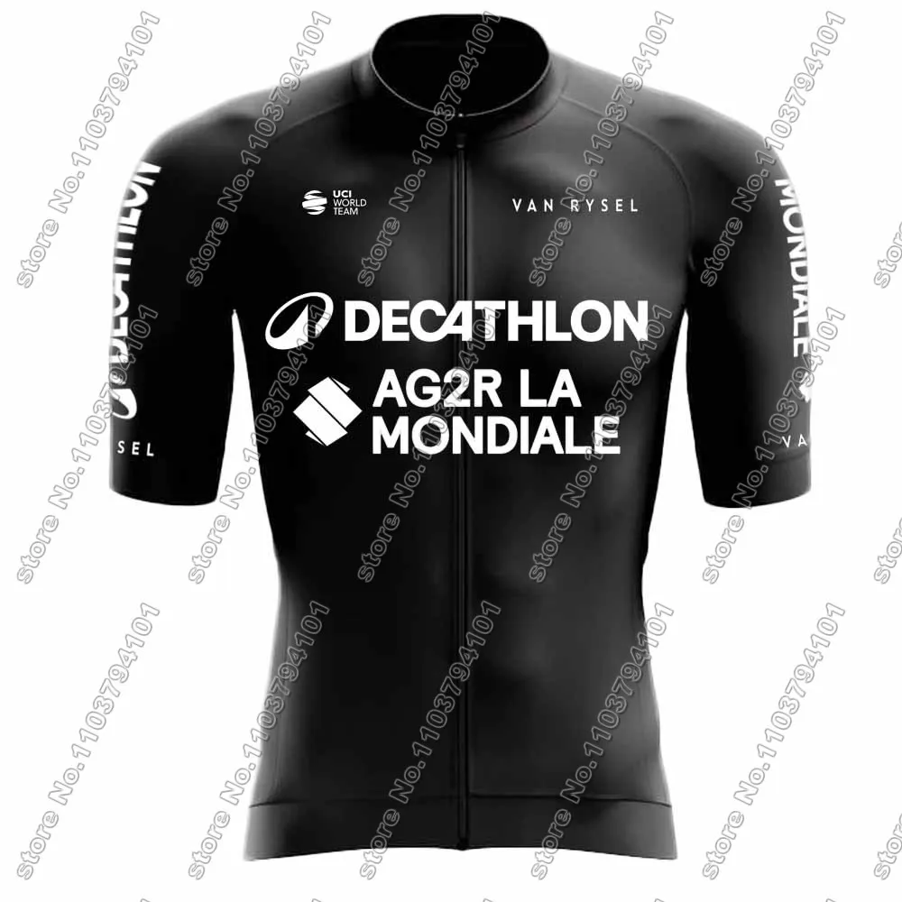 Ag2r Team Cycling Jersey 2024 Set France White Black Clothing Short Sleeve Bicycle Shirt Road Bike Suit MTB Wear Shorts MTB Ropa 4