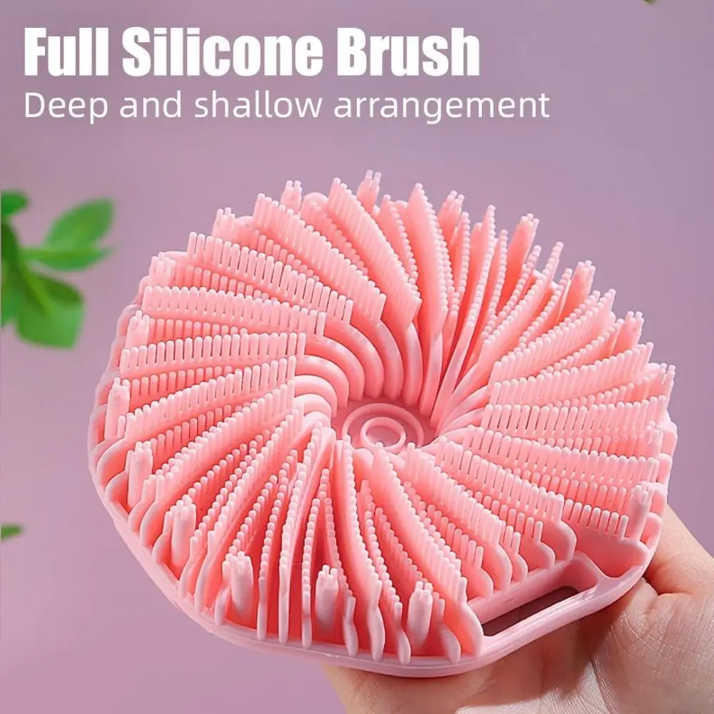 New Silicone Shower Cleansing Brush Anti-Slippery Handles Silicone Body Scrubber Exfoliating Massage Bath Brush Bath Tool