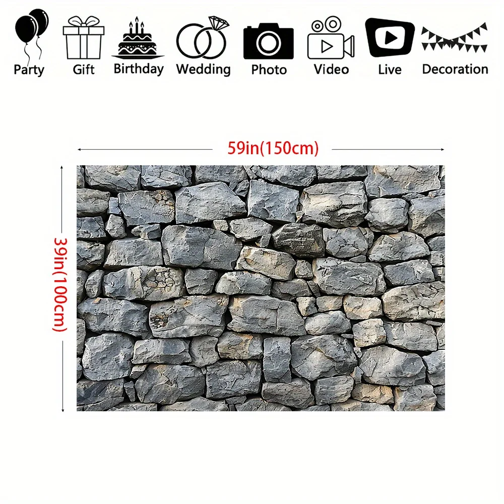 Ein Polyester Steinmauer Hintergrund Stoff, natürliche Felswand Textur Hintergrund Stoff, geeignet für die Fotografie – Detail 3