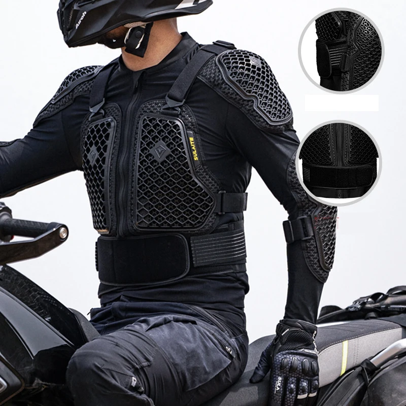 SULAITE Motorcycle Jacket Honeycomb Full Body Armor Protection Jackets Motocross Racing Clothing Breathable Protectors A1