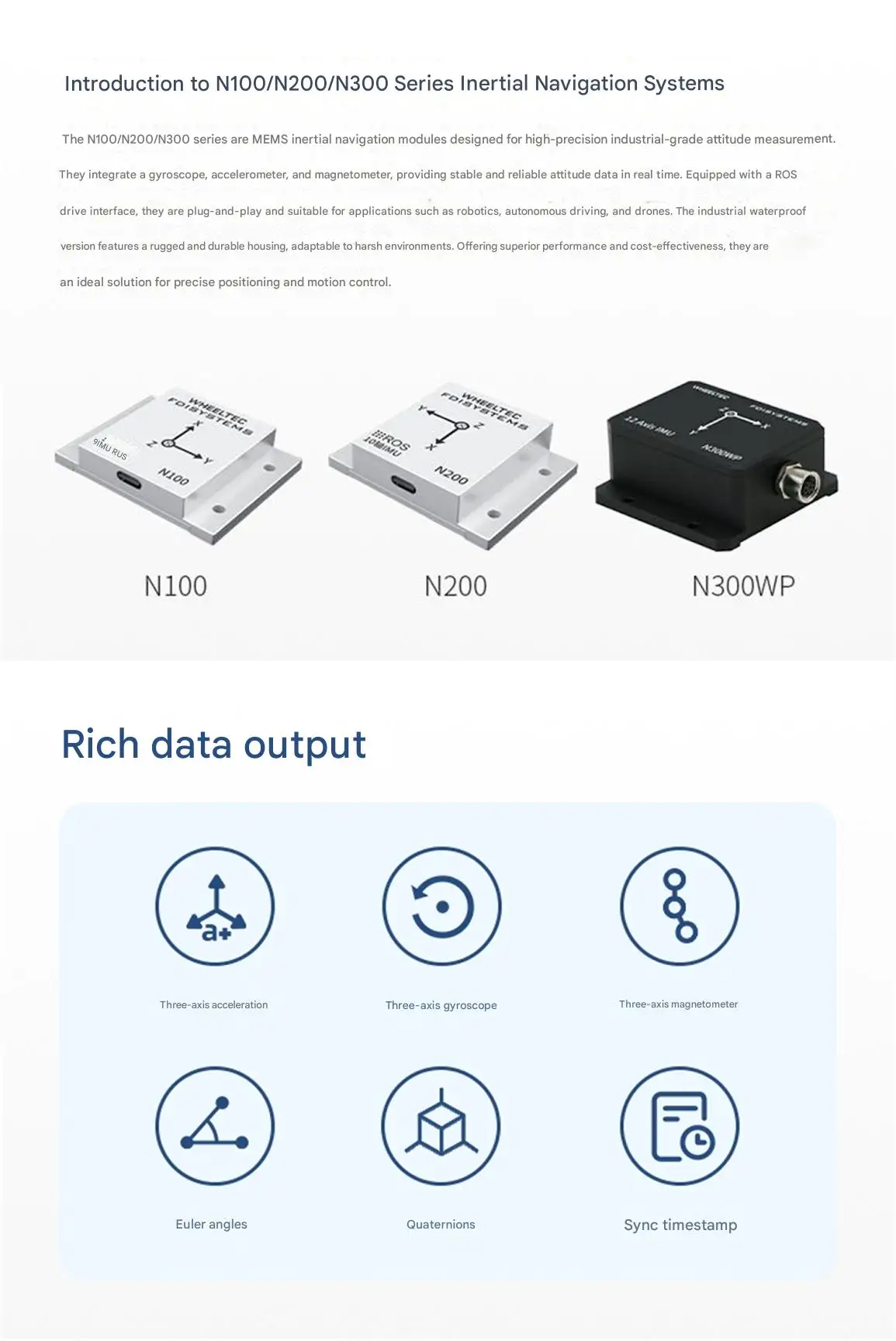 WHEELTEC IFDISYSTEMS N Series ROS High-precision IMU Inertial Navigation Module