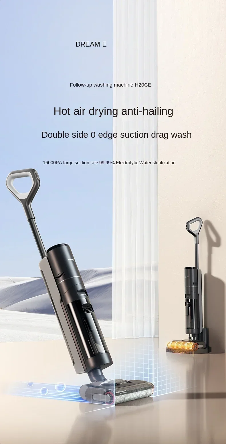 Dreame H20 Ce Double-Sided 0 Welt Lavaggio, Trascinamento, Aspirazione E Spazzamento Macchina All-In-One, Sterilizzazione, Asciugatura Ad Aria Calda