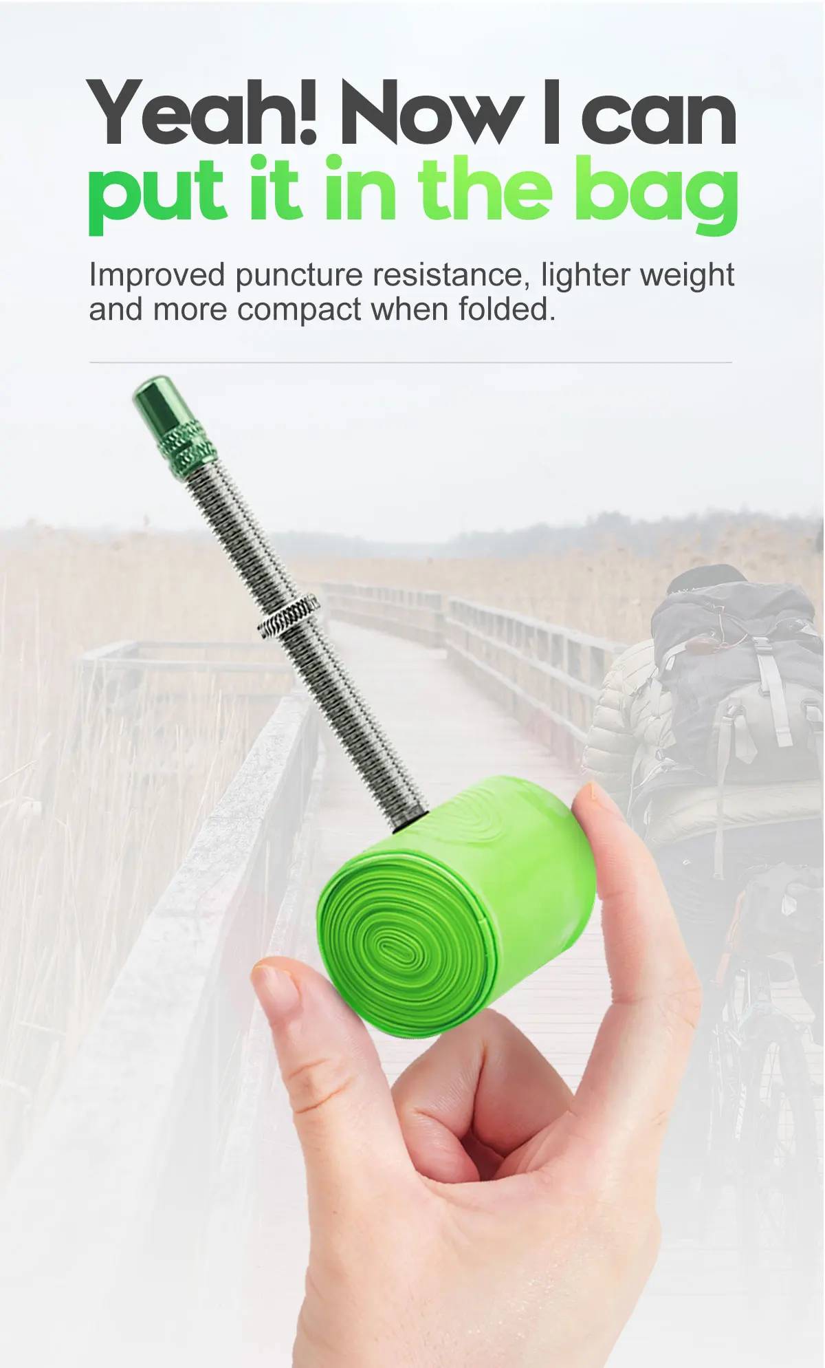 Description Picture 6 of itemCYCLAMI TPU Folding Bike Inner Tube FV 60mm 20" 406 451 16" 349 18" 355 0.9 1/1-8 1-3/8 1.35 1.5 1.4 1-1/4 Bicycle Tire Pneu