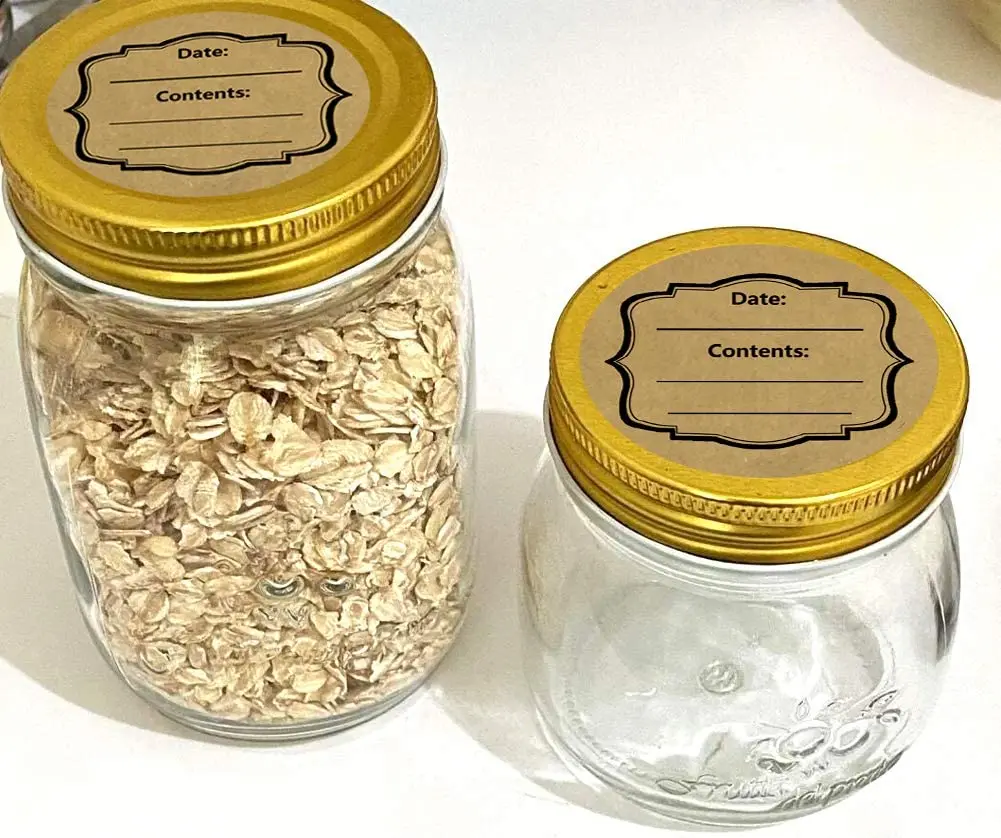2 Inch Blank Spice Jars Labels Canning Stickers,Kraft Round Shape Homemade Baked with Love Labels for Jar Lids,500 Pcs Per Roll