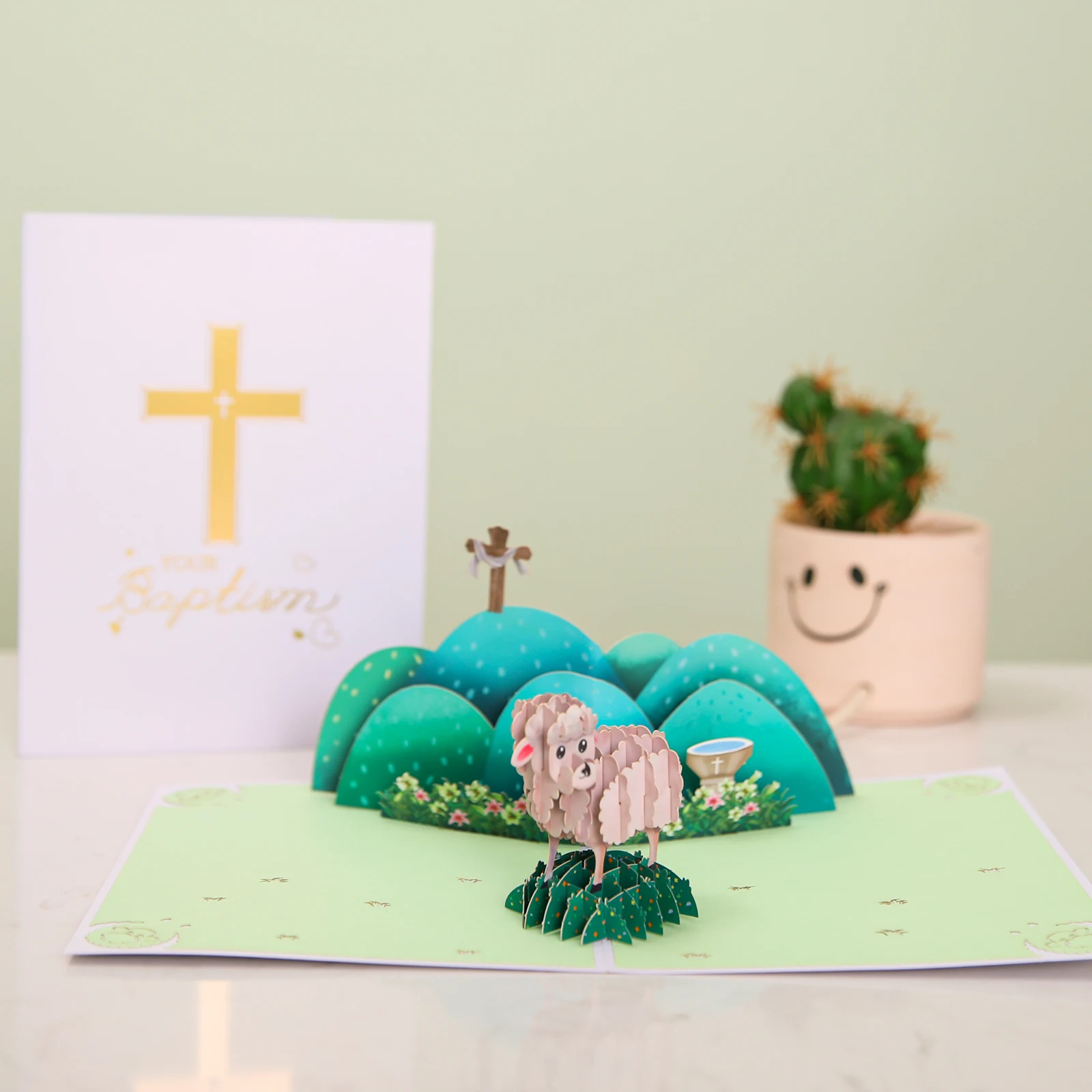 3D Baptism Pop Up Card Bhristening Greeting Cards Gift