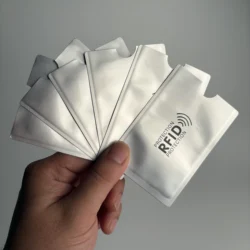 RFID Blocking Card Sleeves - Theft - Proof NFC Shielding ID and Credit Card Protectors with Geometric Design (Set of 6) (Card Sleeves)
