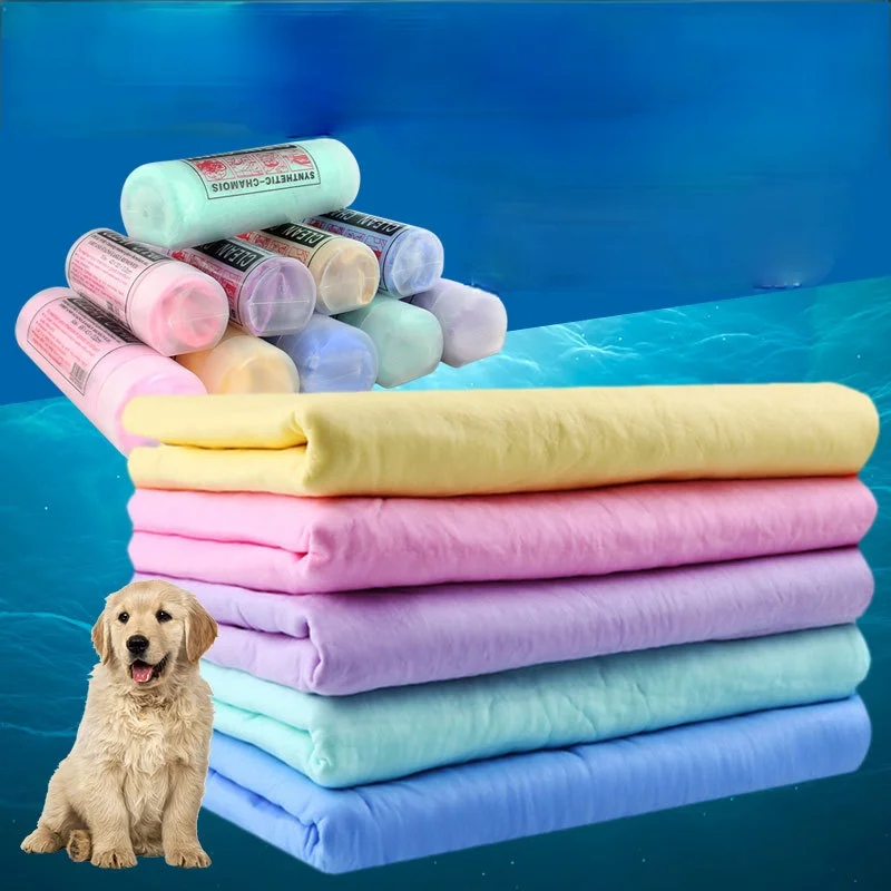 42X23cm Dogs Cats Bath Towels Super Absorbent Deerskin pet bath towel