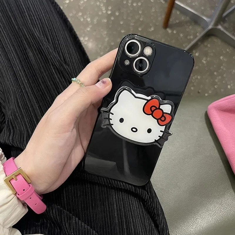 

Cute HelloKittys Pochaccos Mobile Phone Bracket Sanrio Telescopic Folding Paste Finger Buckle Ring Buckle for Iphone Accessories