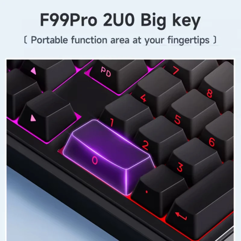 Aula F99 Pro Mechanical Keyboard Wireless 3mode 8000mah Long Battery Life 98keys Customized Gaming Keyboard Laptop Accessories