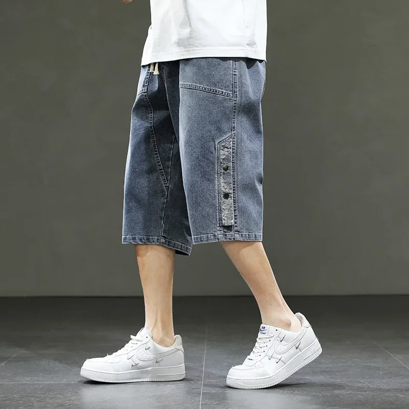 Big Size Denim Shorts Men Summer Streetwear Fashion Male Jean