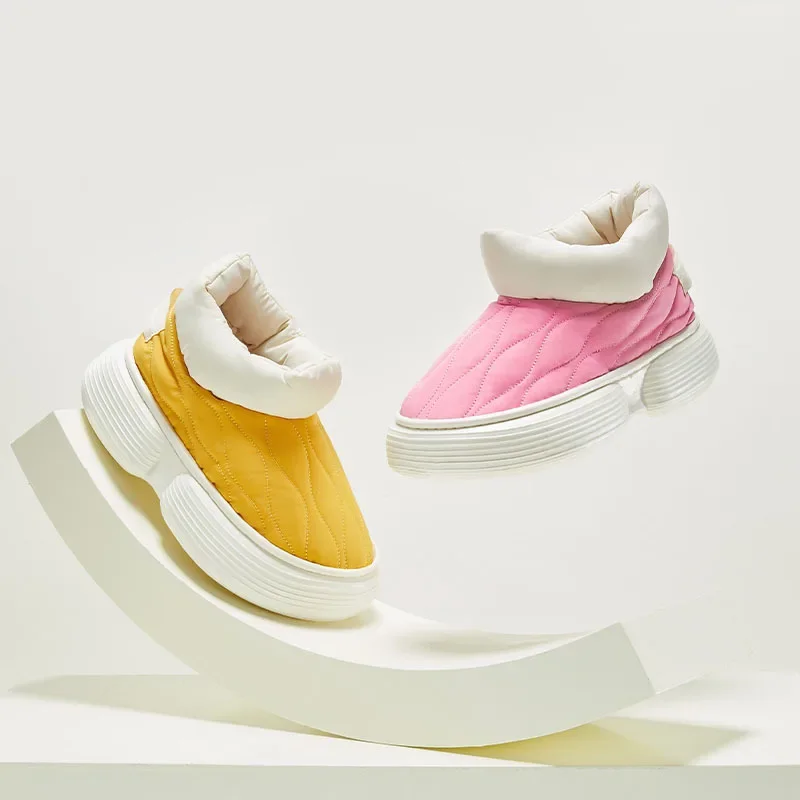 Winter Boot Slippers Men Outdoor Waterproof Warm Plush Sneaker Slippers Women Non-Slip Indoor Home Footwear Thick Platform Shoes