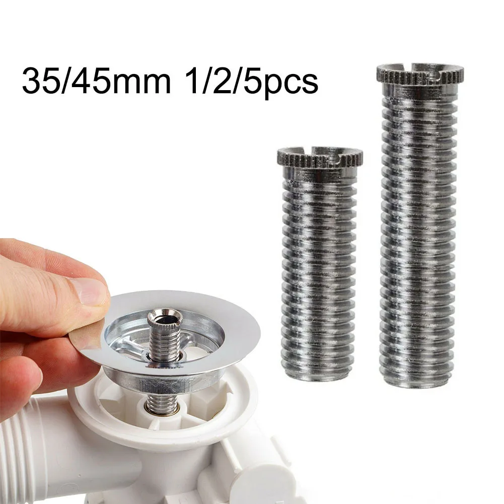 Stainless Steel Kitchen Sink Basket Strainer Screws 1/2/5pc 35mm/45mm Waste Threaded Screw