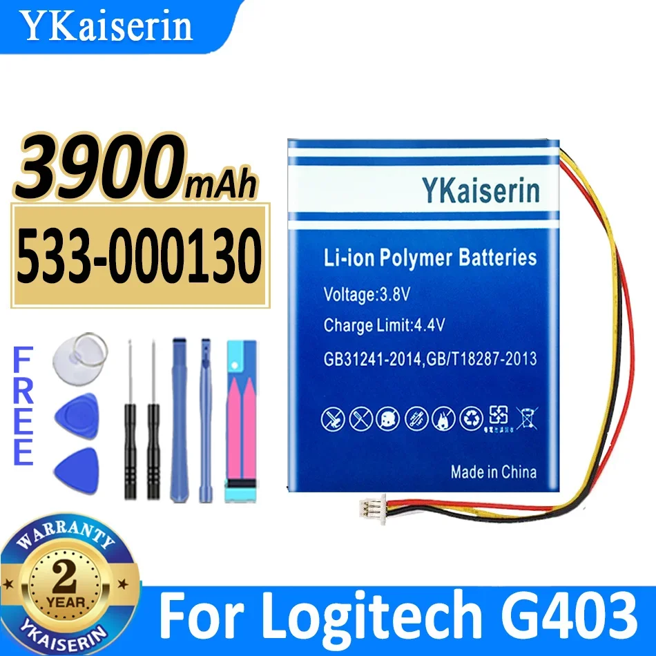 Batteria Ykaiserin Da 3900Mah 533-000130 533000130 Per Batterie Per Mouse Wireless Logitech G403 G900 G703 X100