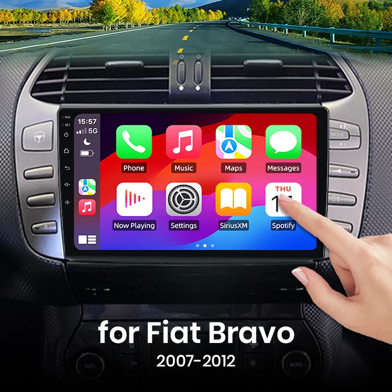 Für Fiat Bravo 2007-2012 Drahtlose CarPlay Apple Android Auto Auto Radio GPS RDS WiFi BT 4G 8 Core multimedia Stereo