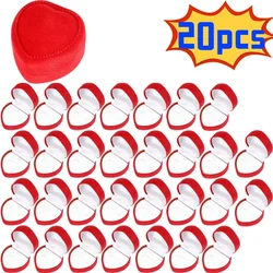 Elegant Red Heart Flocking Ring and Earrings Gift Box (Red - 20pcs)