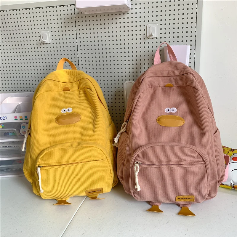 2025 high-capacity Cartoon Duck Backpack Travel Bag Female College Student Versatile Korean Edition Girls' School bags backpacks