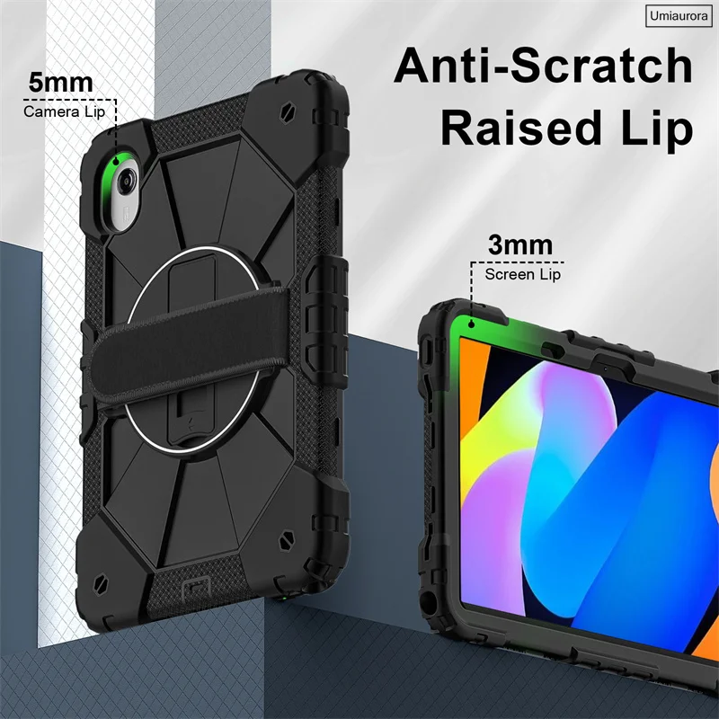 Shockproof Rugged Tablet Case with Stand and Strap