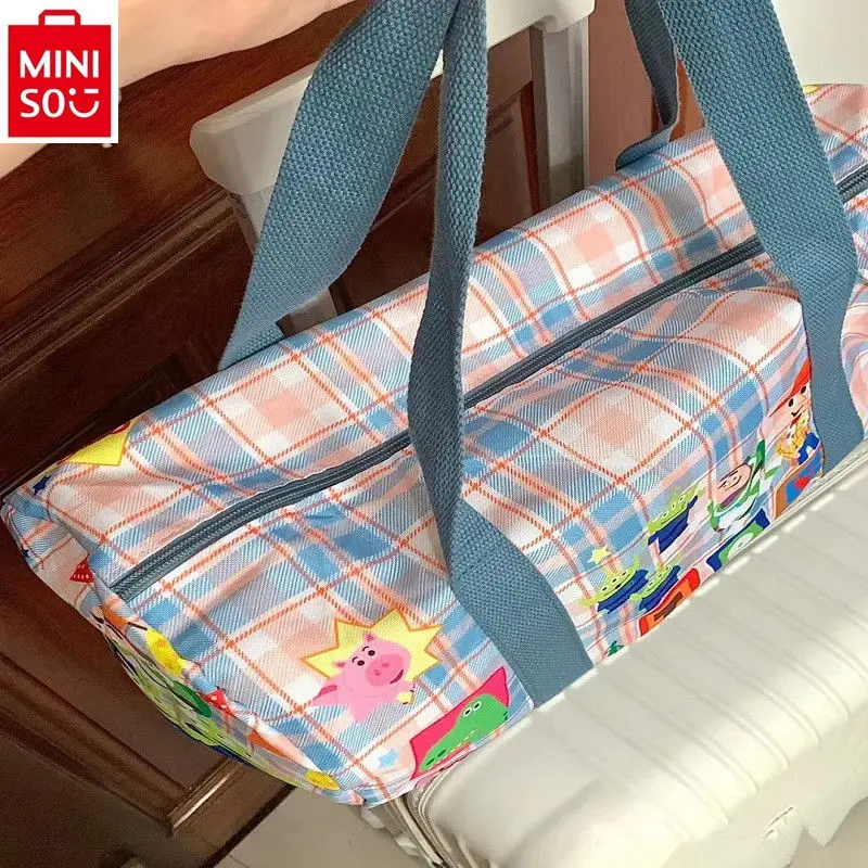 MINISO Disney Three Eyes Bashudi Waterproof Travel Bag Women's Fashion Handheld Sports Large Capacity Storage Bag