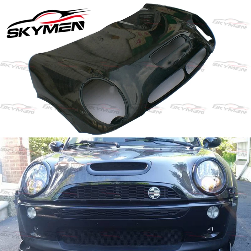 Для Mini Cooper S R50 R53 2002-2005 стильный капот из углеродного волокна стеклянный корпус